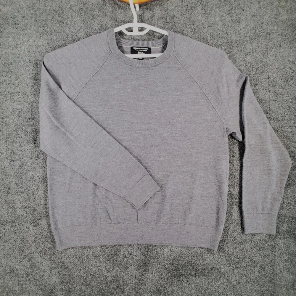 Banana Republic Sweater Mens XL Merino Crew Gray Italian Wool Baruffa 442466-00